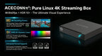 Aceconn 4K Linux Smart TV Box | Dual WiFi | HEVC VP9 | OTT Streaming Device with Remote