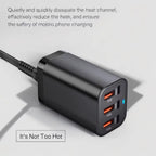 200W 6-Port GaN USB-C Fast Mobile Phone Charger, Compatible with iPhone & Samsung Series.