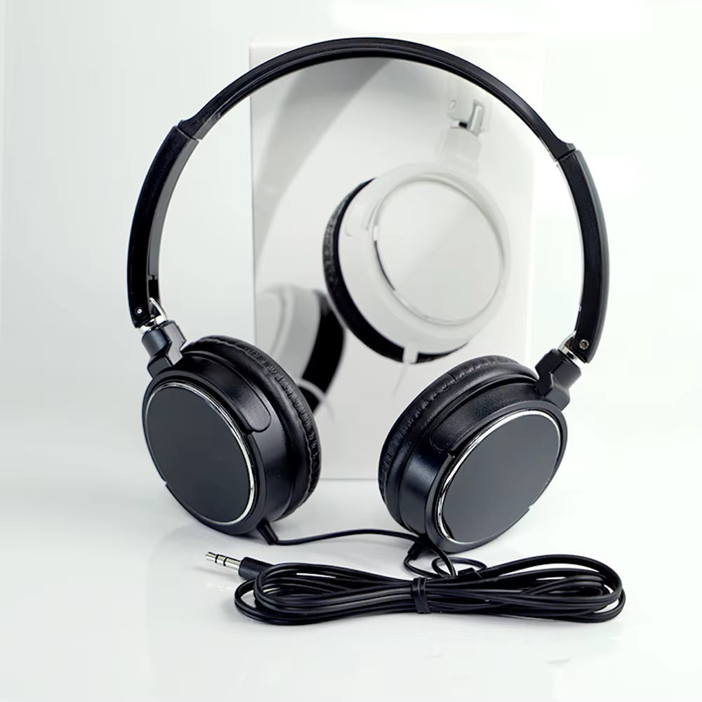 Universal Foldable Over-Ear Wired Headphones – HiFi Stereo Sound, 3.5mm Jack, Portable Headset
