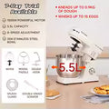 SUNATUR Electric Stand Mixer Professional Kitchen Mixer Dough Mixer Egg Beater Cream Whisk for Home & Commercial Use