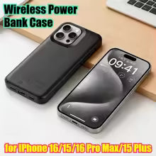 20000mAh Power Bank Case for IPhone 16/15/16 Pro Max/15 Plus - Fast Charging Portable Battery Pack with Phone Cover