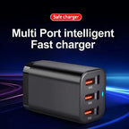 200W 6-Port GaN USB-C Fast Mobile Phone Charger, Compatible with iPhone & Samsung Series.