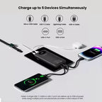 PISEN 3C Certified Power Bank 10000mAh & 20000mAh 20W Fast Charging Powerbank With 4 Built-in Cables For iPhone Samsung Xiaomi